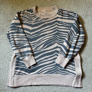 Aerie Zebra Oversized Sweatshirt GUC size M brown tan black American Eagle